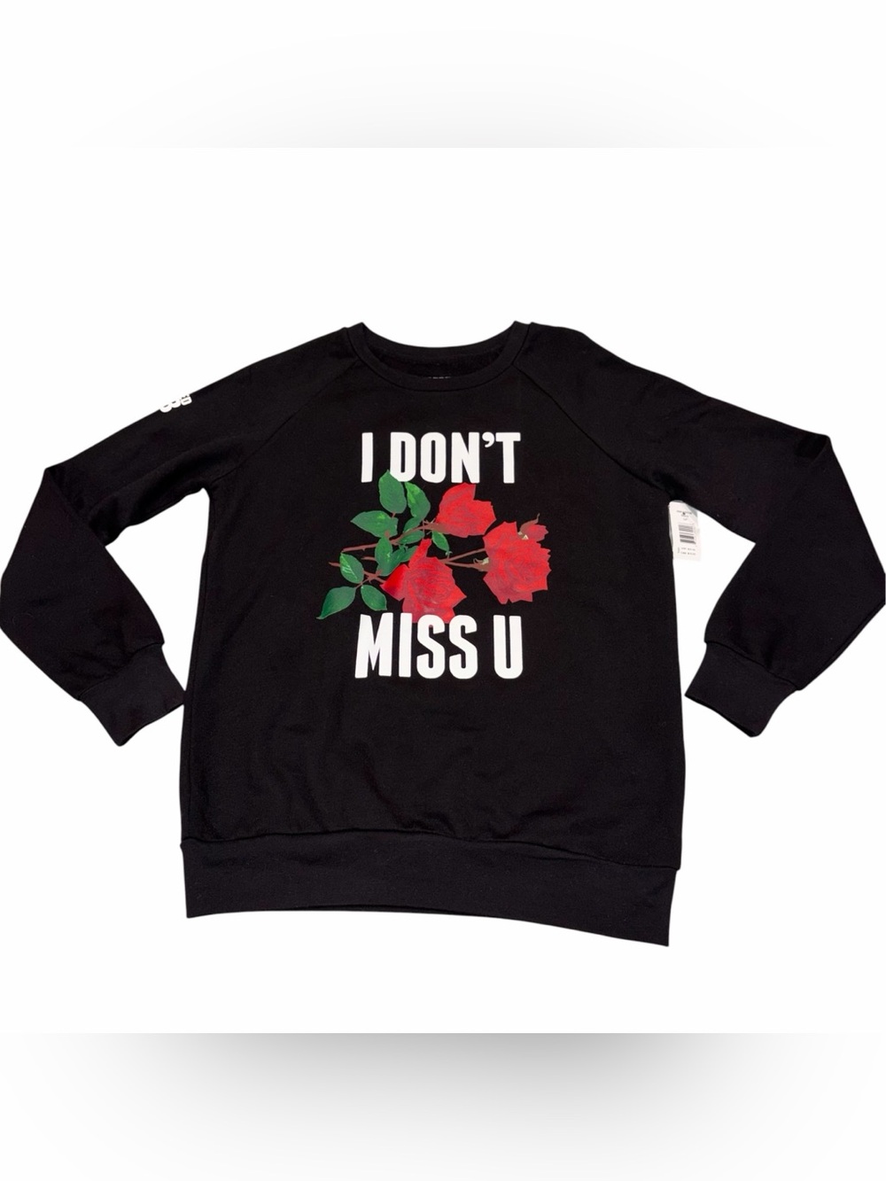 NEW Married To The Mob Black Crewneck Fleece I Don’t Miss You Sweatshirt Small